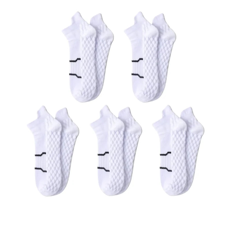 5Pairs Men'S Breathable Athletic Ankle Socks Breathable Comfortable High Quality Women'S Sport Sock Sweat-Absorbing Low Cut Sox