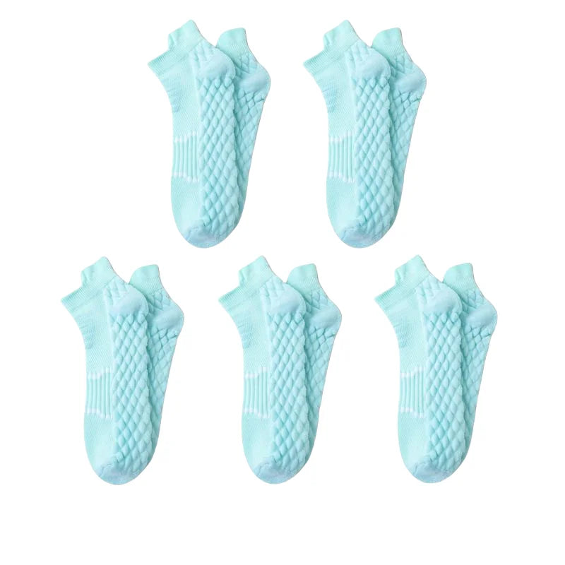 5Pairs Men'S Breathable Athletic Ankle Socks Breathable Comfortable High Quality Women'S Sport Sock Sweat-Absorbing Low Cut Sox