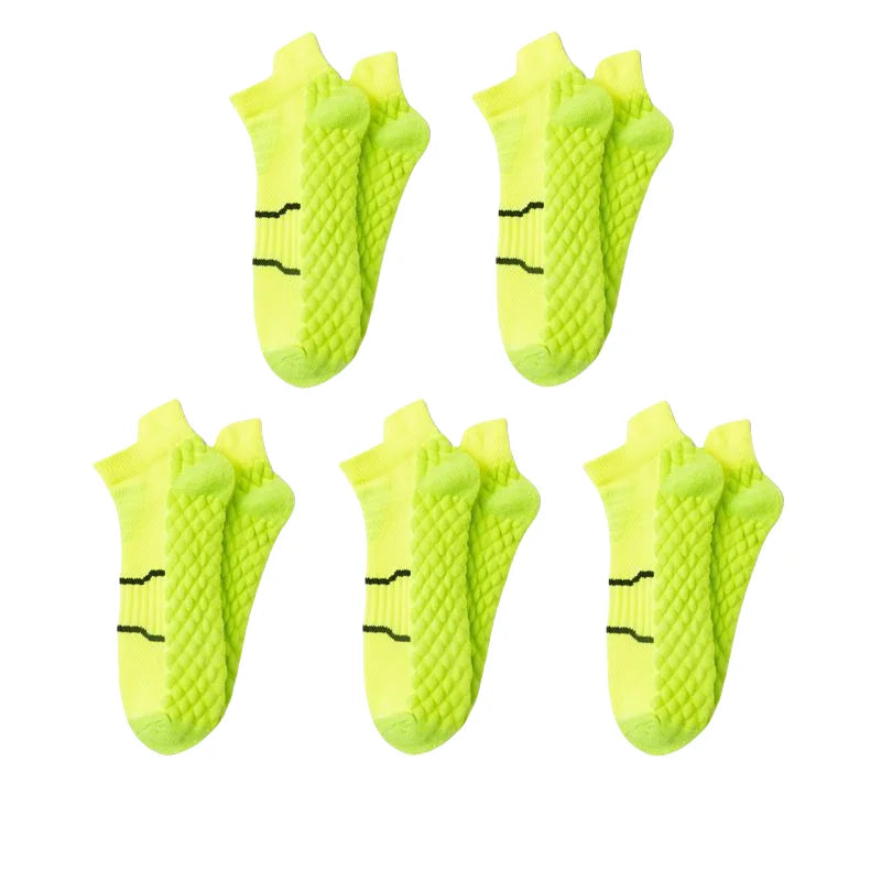 5Pairs Men'S Breathable Athletic Ankle Socks Breathable Comfortable High Quality Women'S Sport Sock Sweat-Absorbing Low Cut Sox