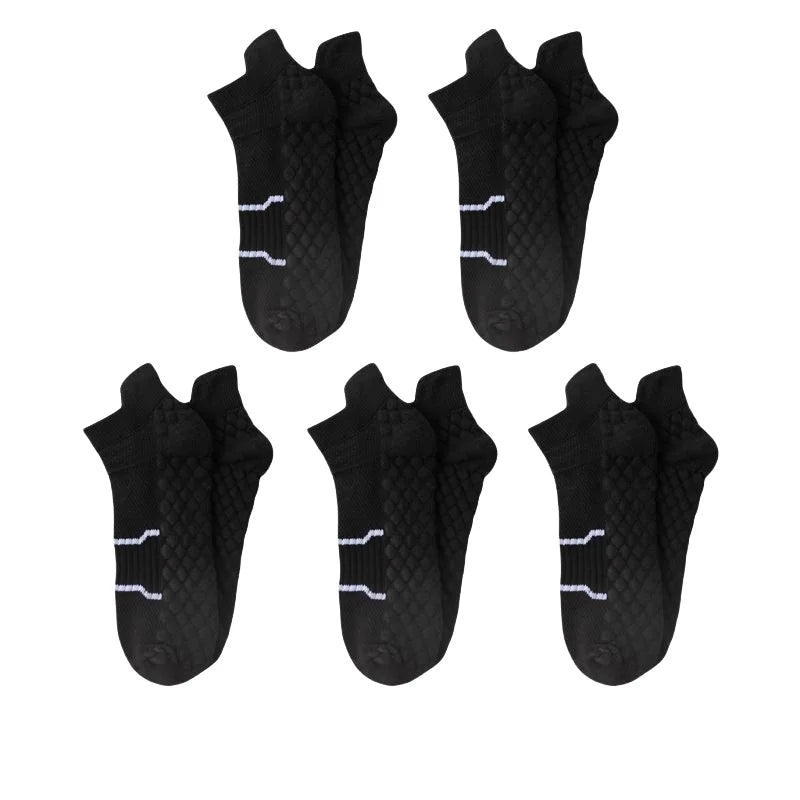 5Pairs Men'S Breathable Athletic Ankle Socks Breathable Comfortable High Quality Women'S Sport Sock Sweat-Absorbing Low Cut Sox